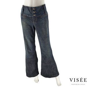 Fire Jeans Super High Waist Button Fly Flared Jean Y2K